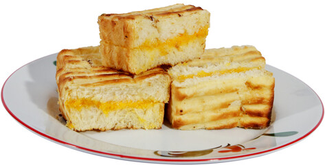 stack of kaya toast on plate