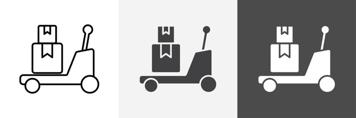 Hand pallet jack icon set vector art