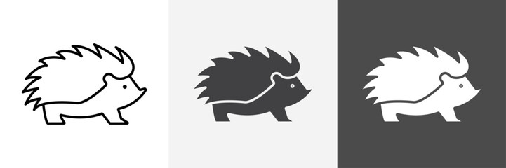 Hedgehog icon set vector art