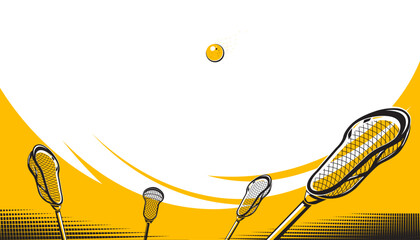 Lacrosse stick and ball. Sport concept
