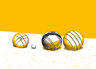 Petanque background design for banner, poster, flyer template. Sport concept
