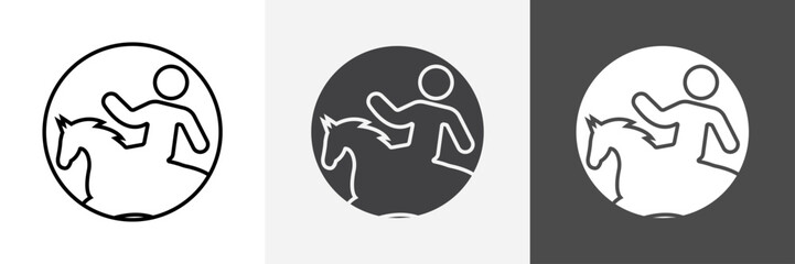 horse Ride icon set vector art