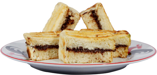 chocolate toast on plate