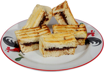 chocolate toast on plate