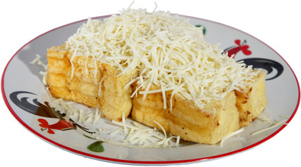 toast with cheese topping on plate