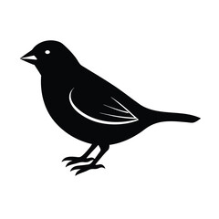Finch Hopping Vector Silhouette