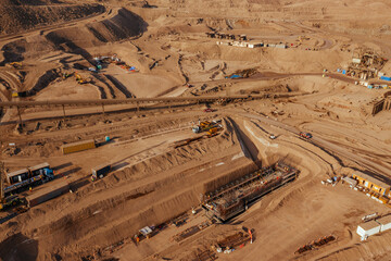 Copper Concentrator Plant Under Construction – Excavations, Concrete Work, Crushers and Stockpile...