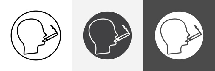 man smoking cigarette icon set vector art