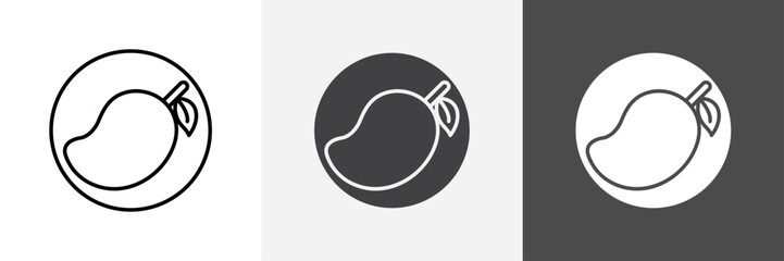 Mango icon set vector art