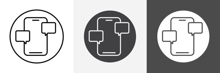 Message phone icon set vector art