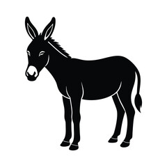 Obraz premium Donkey Standing Vector Silhouette