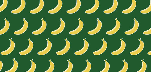Hand drawn pattern, freehand drawn banana. fruit background for fabric, textiles, clothing, poster, cover, decoration, banner, wallpaper, interior decor. Vector illustration