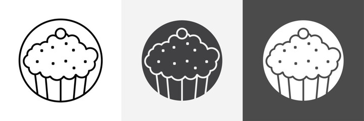 Muffin Icon set vector art