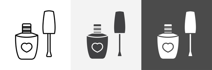 nails polish icon set vector art