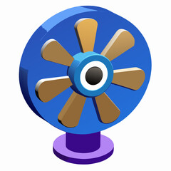 blue fan isolated on white background