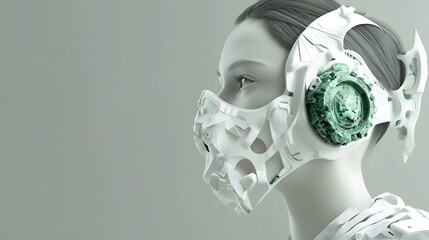 Futuristic wearable eco-device made from recycled materials