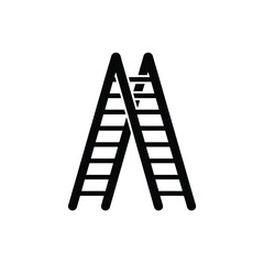 Two Black Ladders Crossed Icon Simple Design