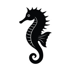 Fototapeta premium Seahorse Ocean Vector Silhouette