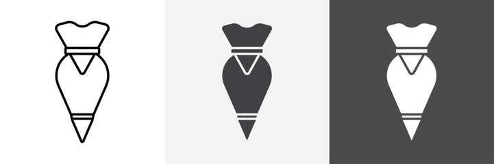 Pastry bag icon set vector art