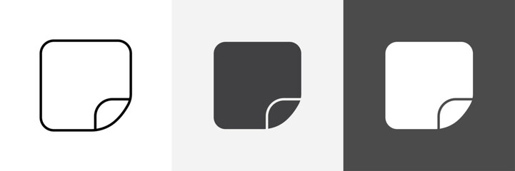 peel off sticker icon set vector art