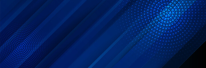 Obraz premium Modern abstract gradient dark blue banner background, vector