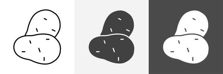 Potato icon set vector art