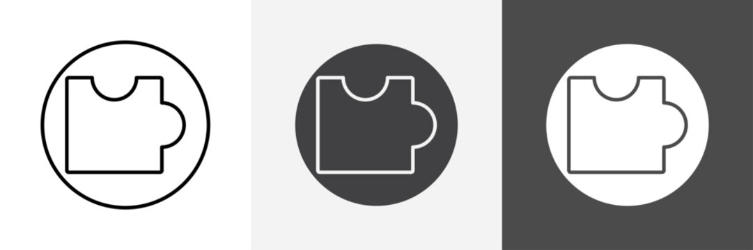 Puzzle icon set vector art