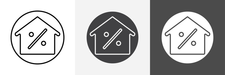 Rate for mortgage icon set vector art
