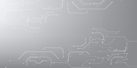 Grey white Abstract technology background, Hi tech digital connect, communication, high technology concept, science, technology background