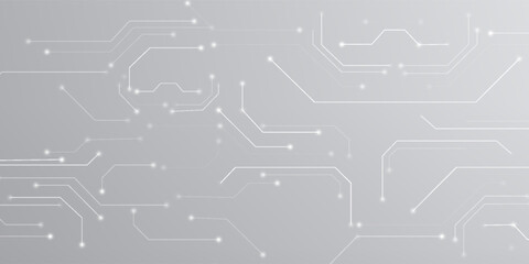 Grey white Abstract technology background, Hi tech digital connect, communication, high technology concept, science, technology background