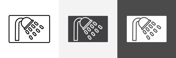 Shower icon set vector art