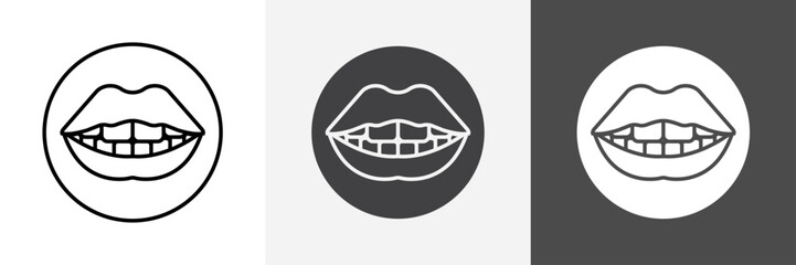smile with teeth icon set vector art