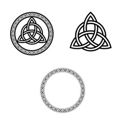 Celtic Knot, Circle Frame, Irish Knotwork, Traditional Ireland Ornate Pattern, Sticker, Viking, Clipart Vector, Digital Download, Triquetra Svg, Svg Files for Cricut