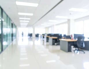 Fototapeta premium Abstract blurred office interior room. blurry working space