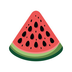 Slice Of Watermelon vector illustration isolated on white background