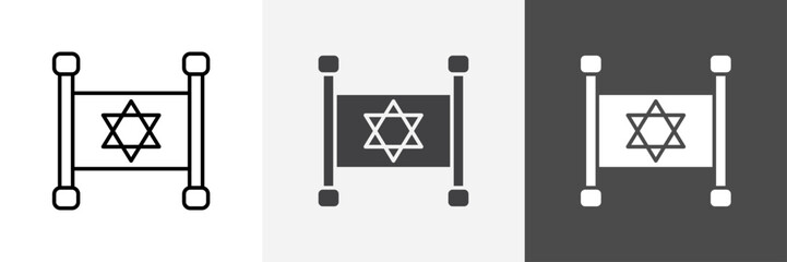 Torah icon set vector art
