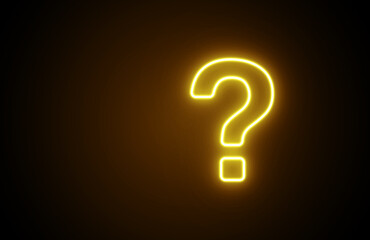 Neon question mark icon. Ask icon. question mark icon	
