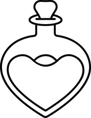 Obraz premium love potion icon line art vector illustration on transparent background