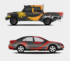 Abstract Splash Design Car Wraps for Truck and Sedan
