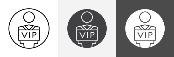 vip person icon set vector art