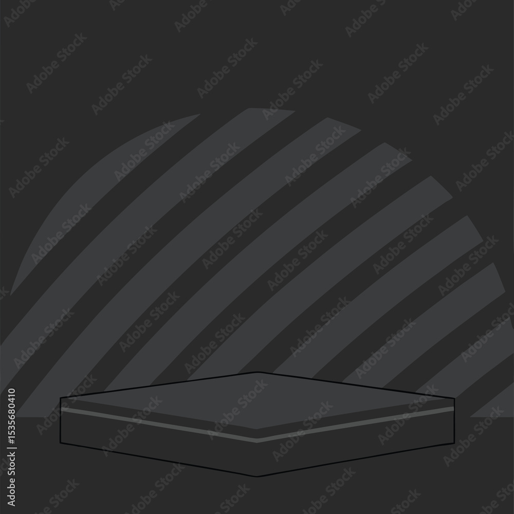 Aufkleber dark gray product display platform with curved lines in background minimalist style ideal for showca
