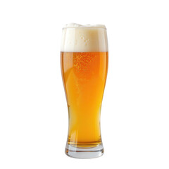 Refreshing Golden Beer in a Clear Glass with Foam, Perfect for Celebrations and Relaxation Moments