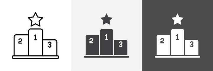 winner podium icon set vector art