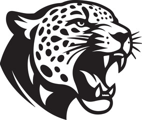 Black and White Jaguar Vector Illustration – Minimalist Wild Cat Silhouette Art