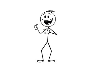 Vector cartoon stick figure drawing 
