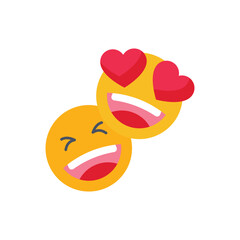 Emoticon flat icon with white background vector stock illustration