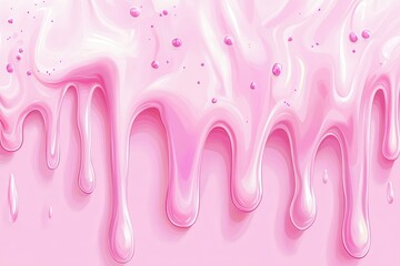 pink liquid background with dripping milk or cream, pastel design with copy space. flowing liquid for product packaging design. backdrop for a candy or ice cream advertising banner template