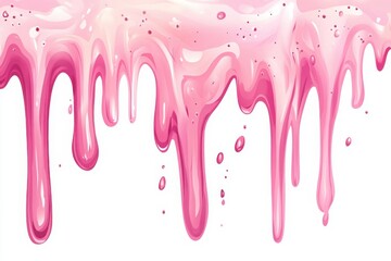 pink liquid background with dripping milk or cream, pastel design with copy space. flowing liquid for product packaging design. backdrop for a candy or ice cream advertising banner template