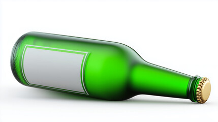 Green bottle product mockup for luxury branding