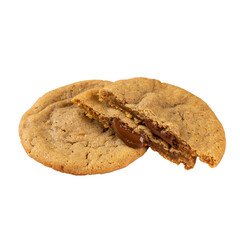 Cookie filled with melted chocolate on a Transparent PNG background